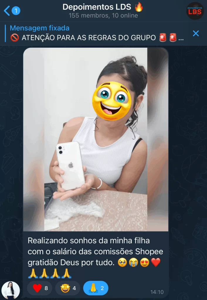 Aluna do LDS comprou iPhone pra filha com resultado como afiliada
