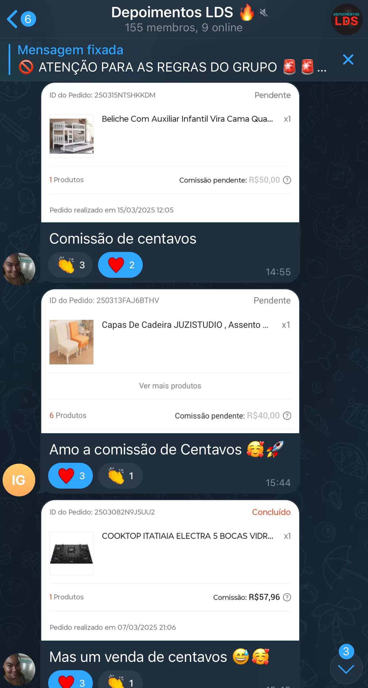 Print de resultado de aluna do LDS