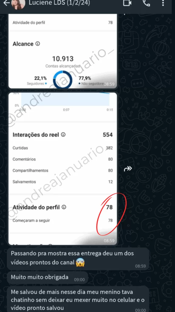 Resultado real de aluna